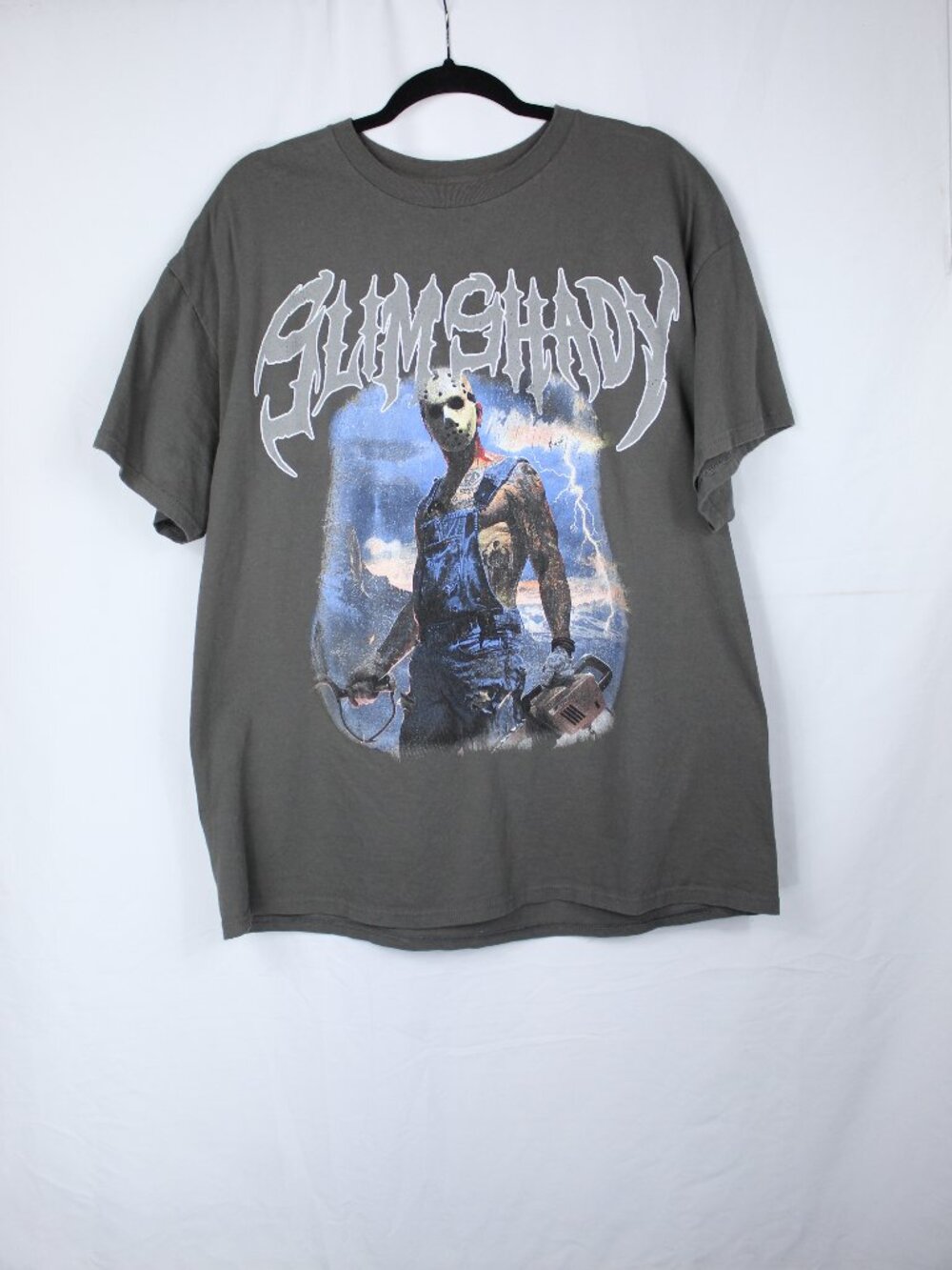 SHADY RECORD - EMINEM - SLIM SHADY MEN'S GRAY FRONT SCREEN PRINT T-SHIRT SIZE L